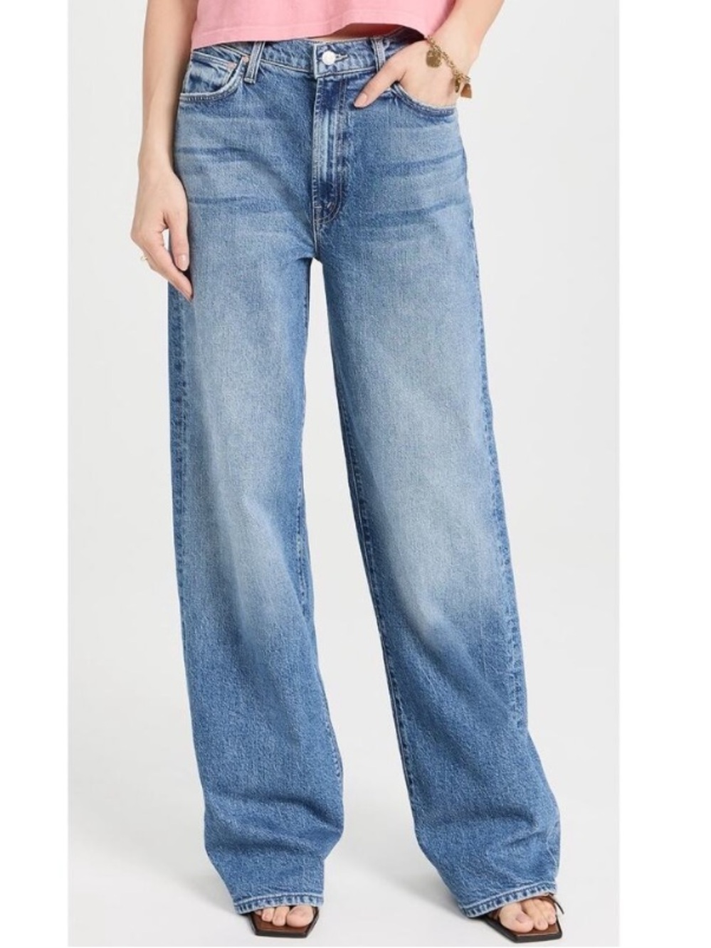 MOTHER Jeans Superior The Dodger Sneak in Strike A Pose Blue Stretch Size 24